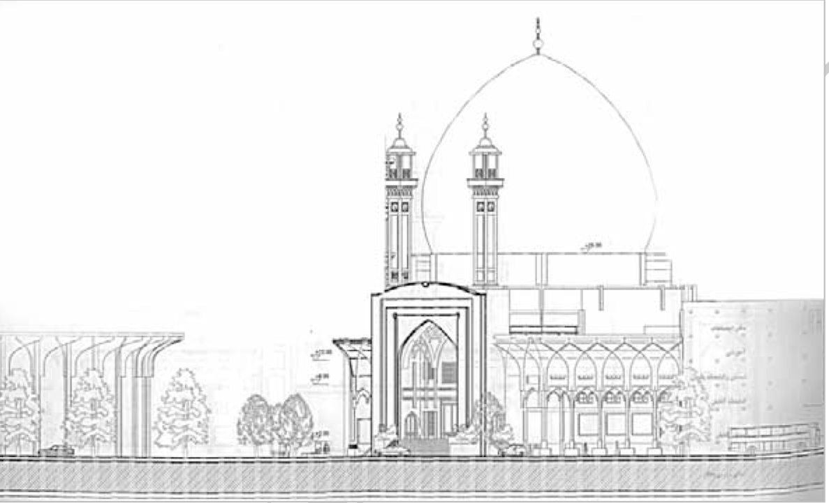 تصویر شماره ۱- طرح مسجد ولیعصر طراح عبدالحمید نقره کار
